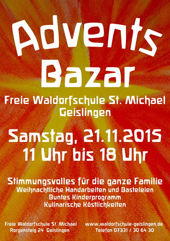 Adventsbazar am 21.11.2015 Freie Waldorfschule St. Michael Geislingen